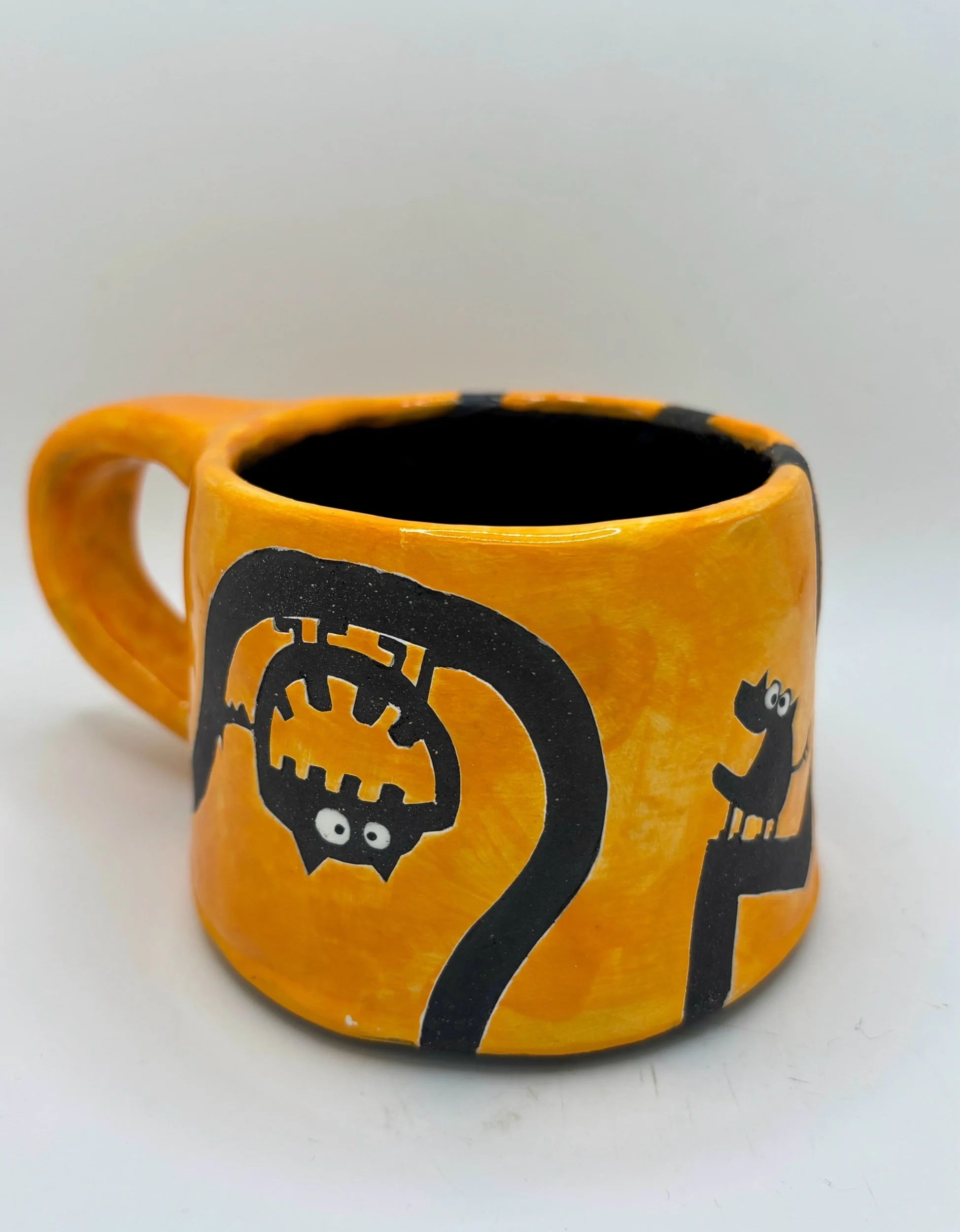 “Cats in Trouble” Hand-Painted Cup