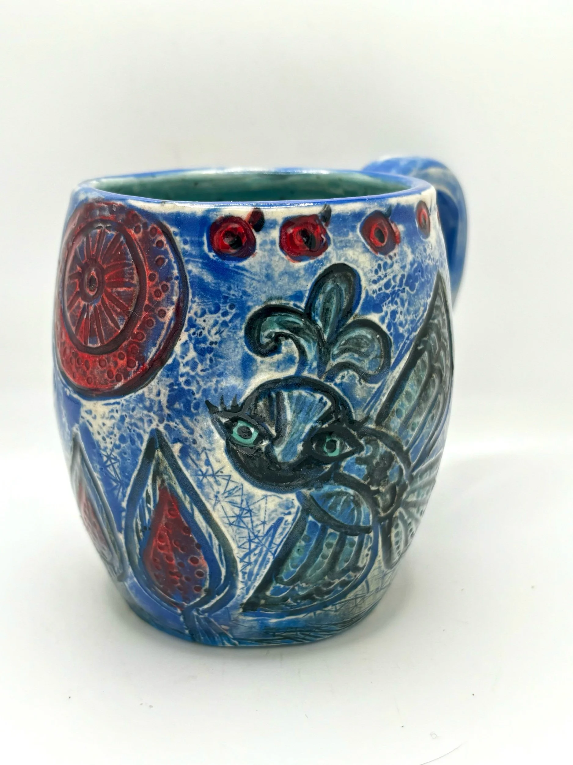 Fairy-tail big tea mug with red sun