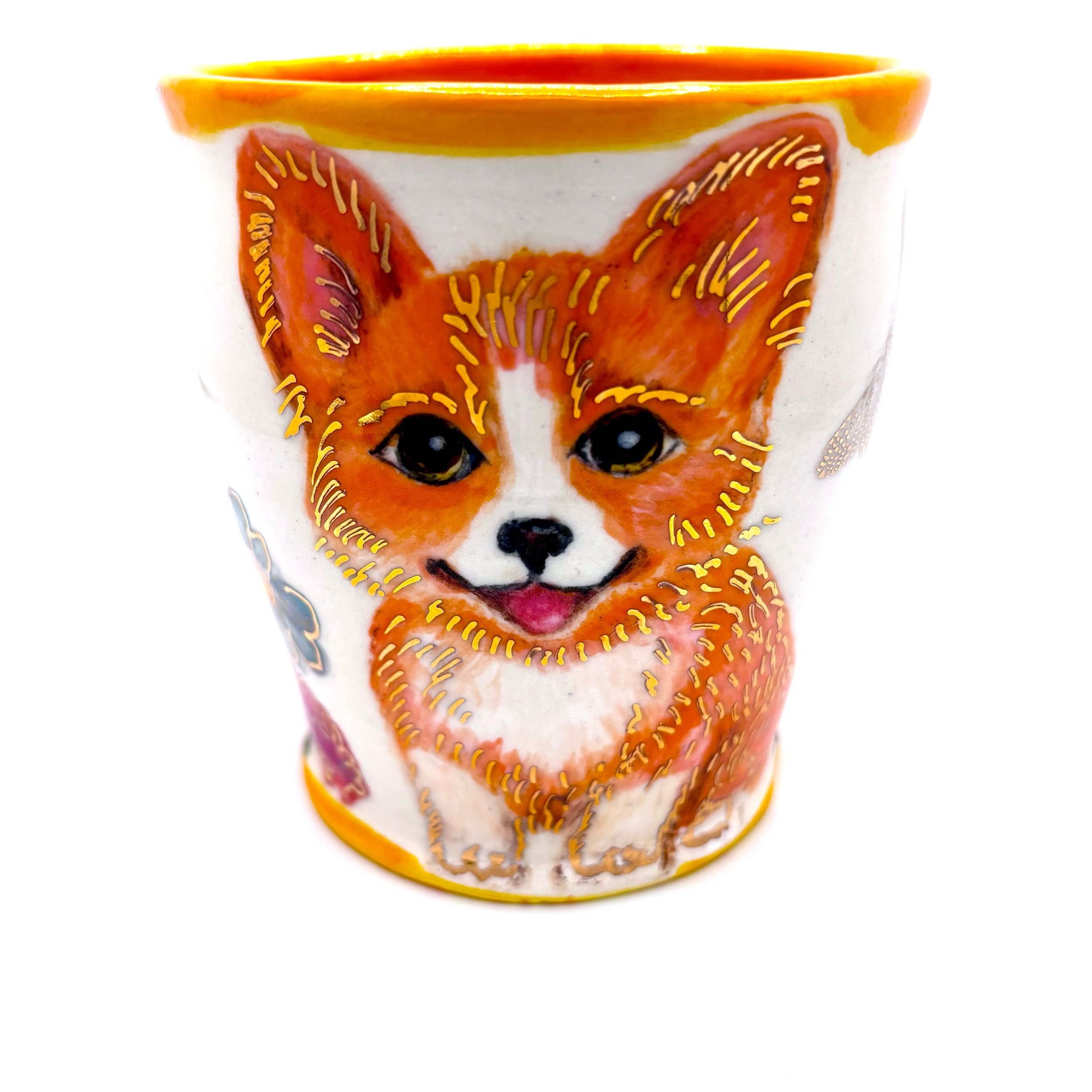 Gold corgi cup