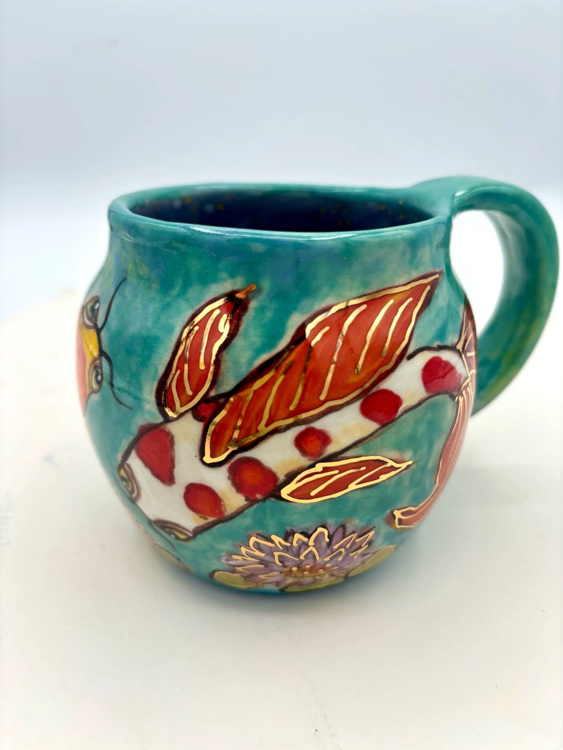 Gold koi fish cup 2