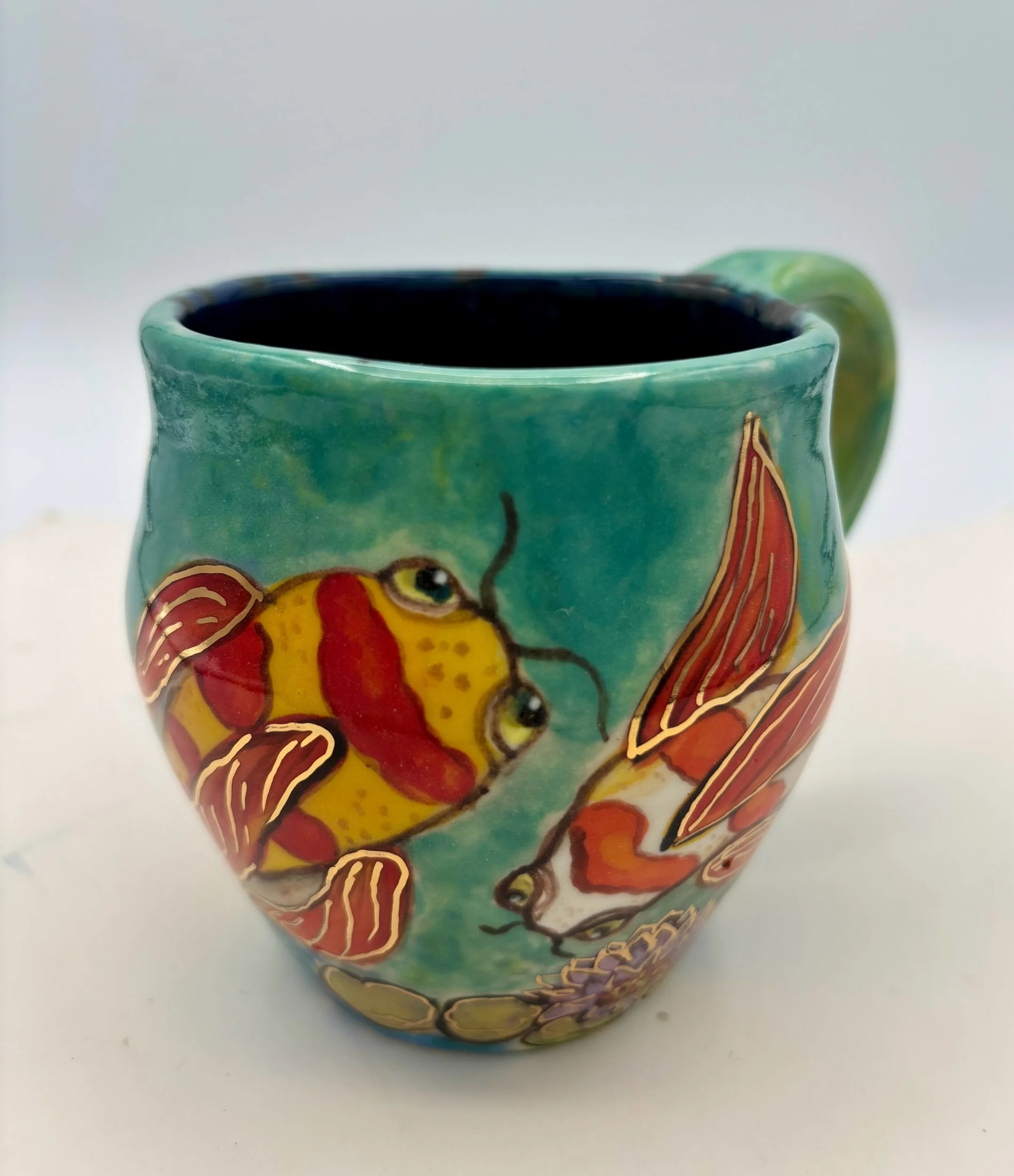 Gold koi fish cup 3