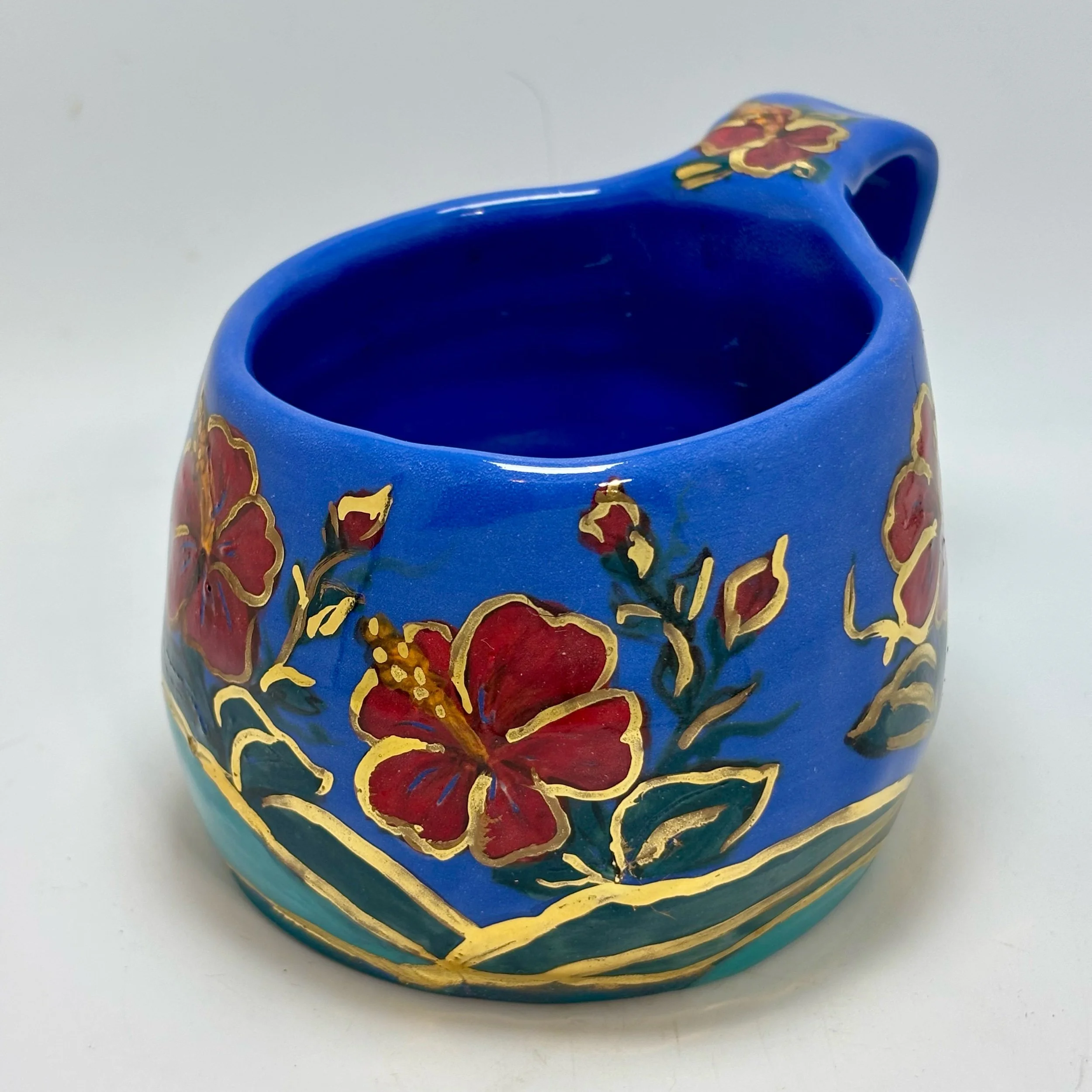 Hibiscus on blue