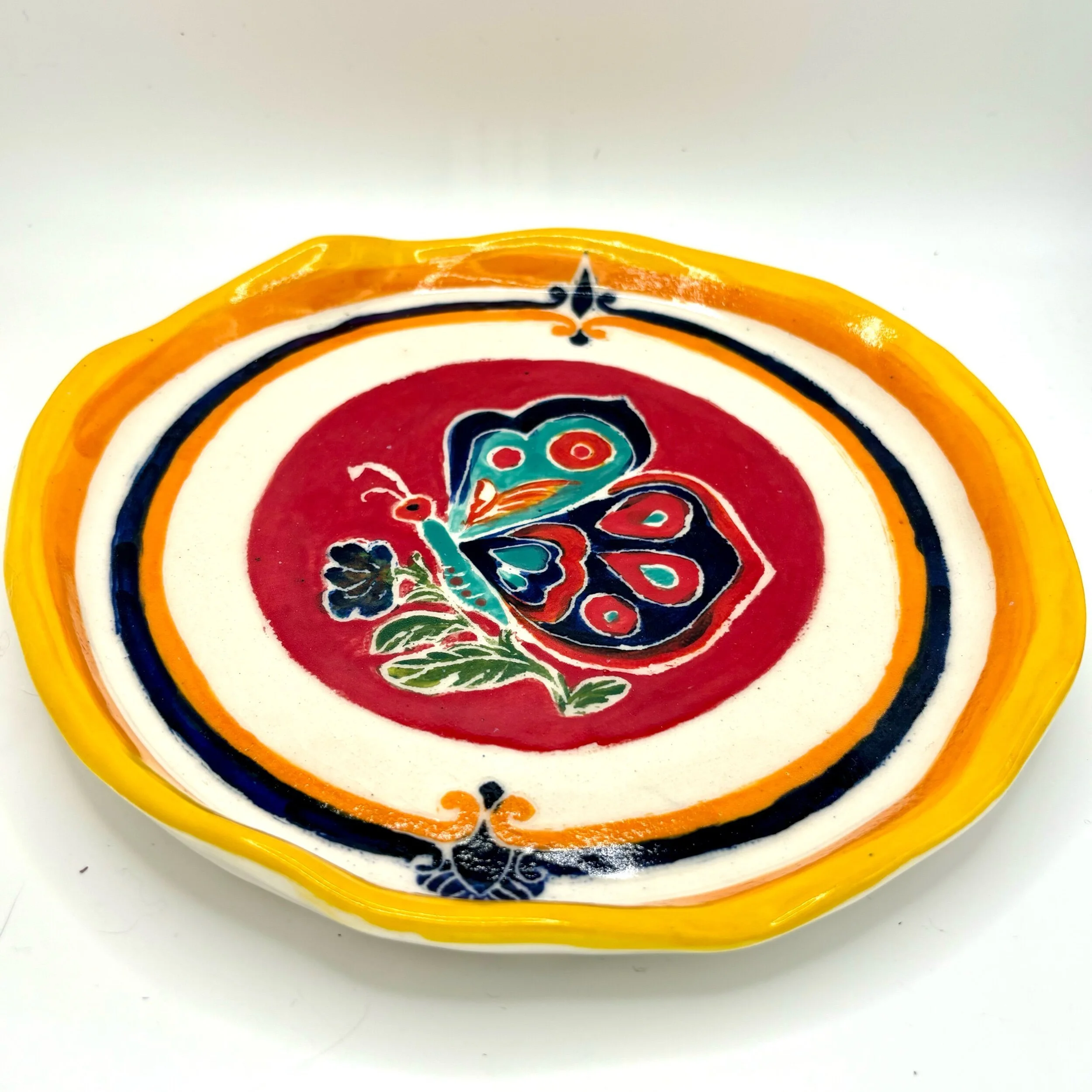 Red butterfly plate