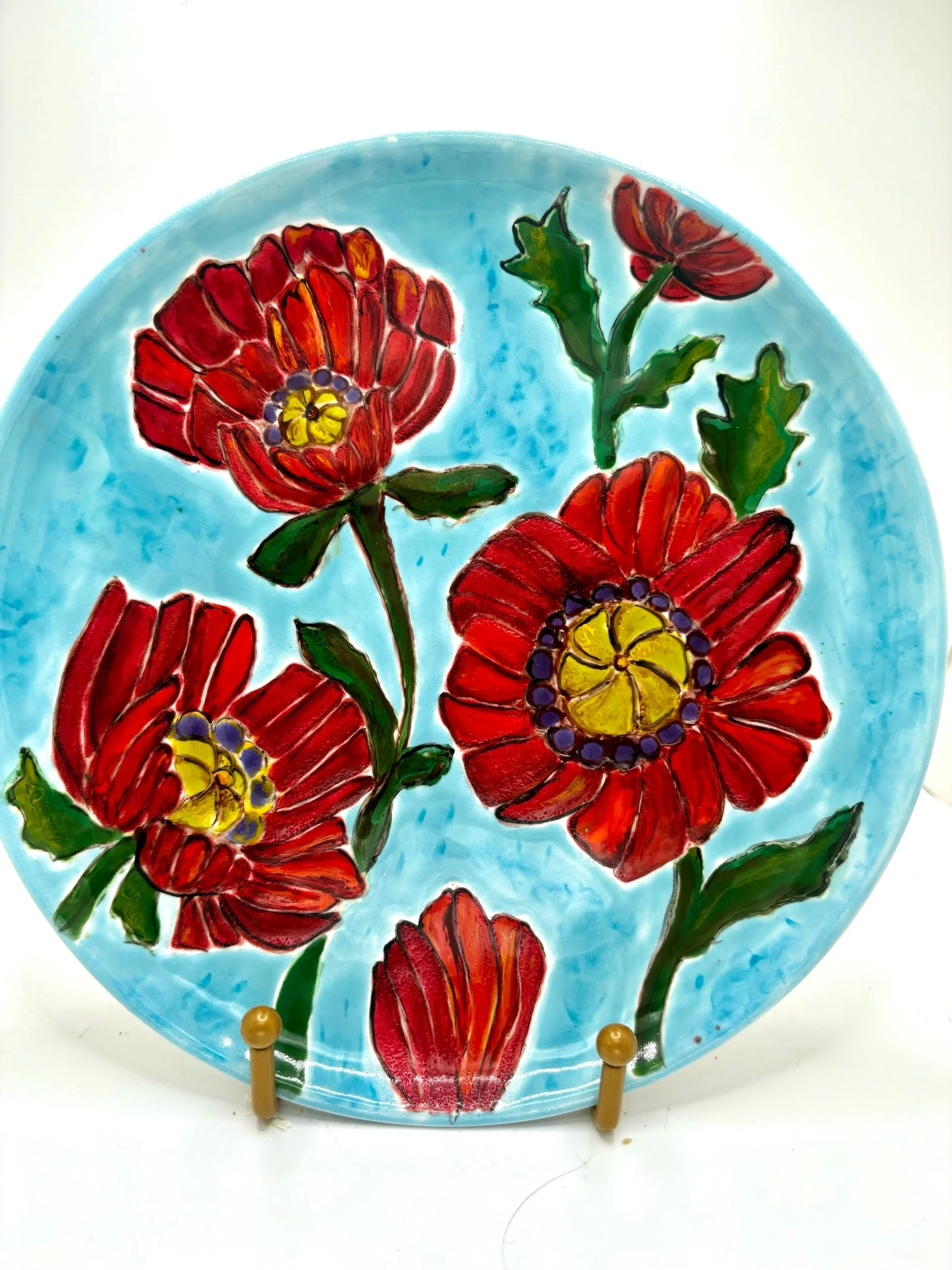 Red poppy plate