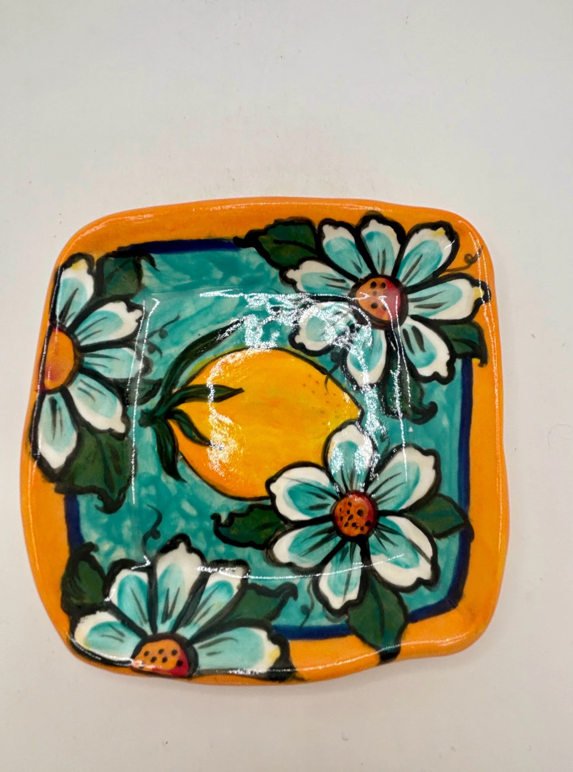 Small Italian Lemons Hand-Painted Dessert Plate
