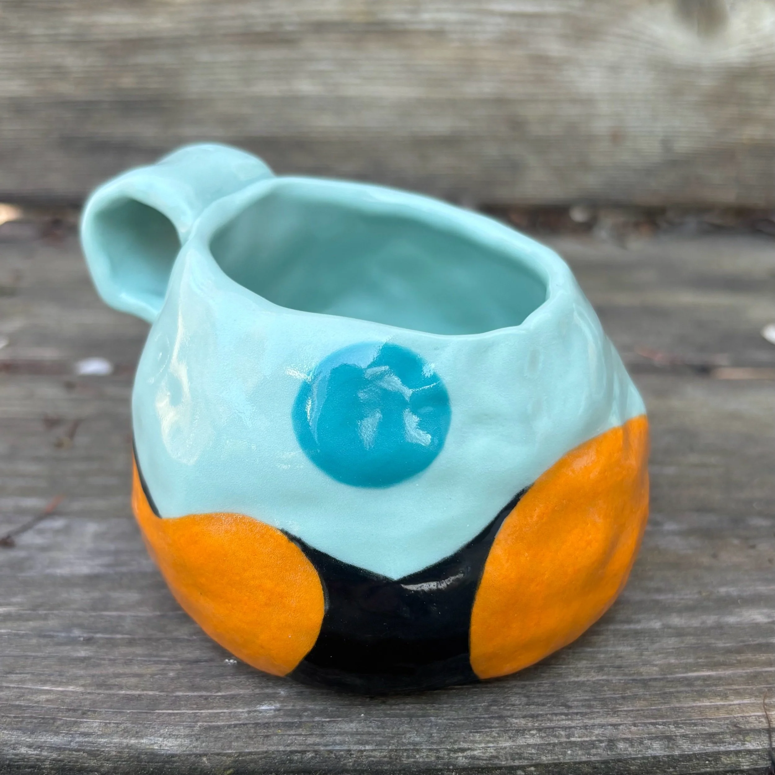 Spanish Blue Porcelain Cup – “Sahara Cat”
